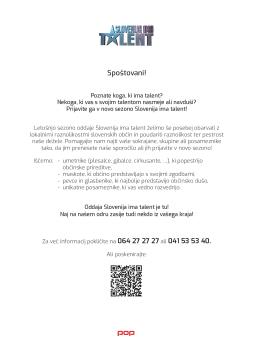 POP TV - Slovenija ima talent - raznolikost slovenskih občin